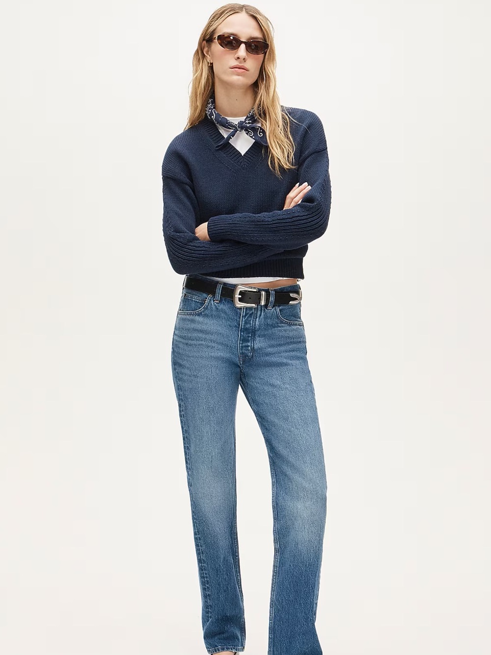 J.Crew Cotton Blend V Neck Pullover Sweater